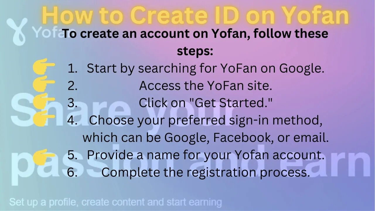 How to Create ID on Yofan