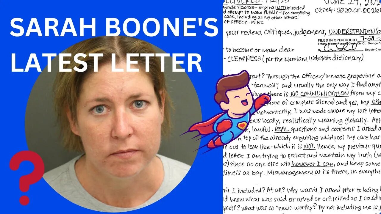 Suitcase Murder Update: Sarah Boone's LATEST LETTER -- LAWYER REACTS