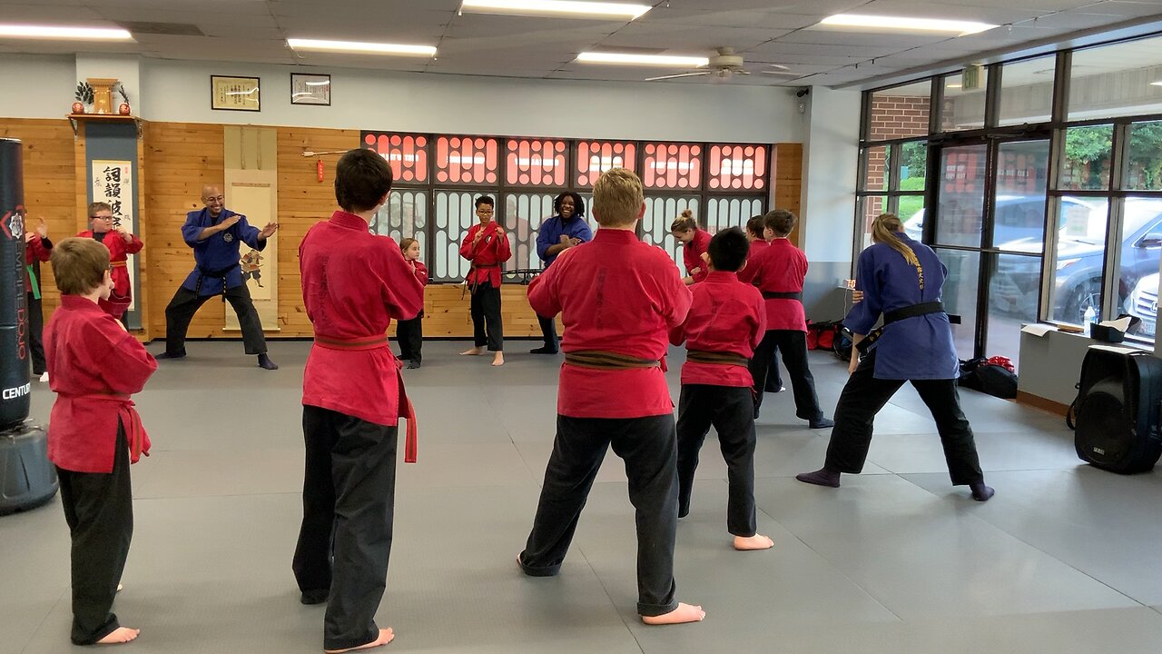 Group exercises with Empire Dojo Leadership Students