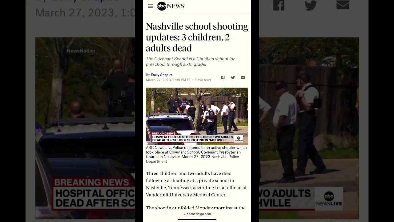 School Shooting In Nashville Tennessee. 3 Children & 2 Adults Dead #school #shooting #children