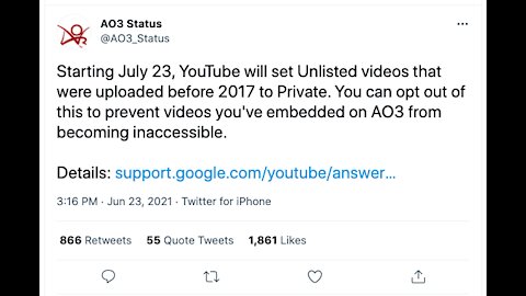 Youtube wants to private unlisted content