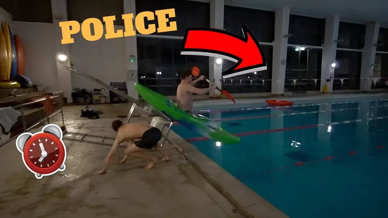 OVERNIGHT CHALLENGE IN SWIMMING COMPLEX! *POLICE TURNED UP*