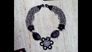 Necklace Set with a lot of Recycled Materials