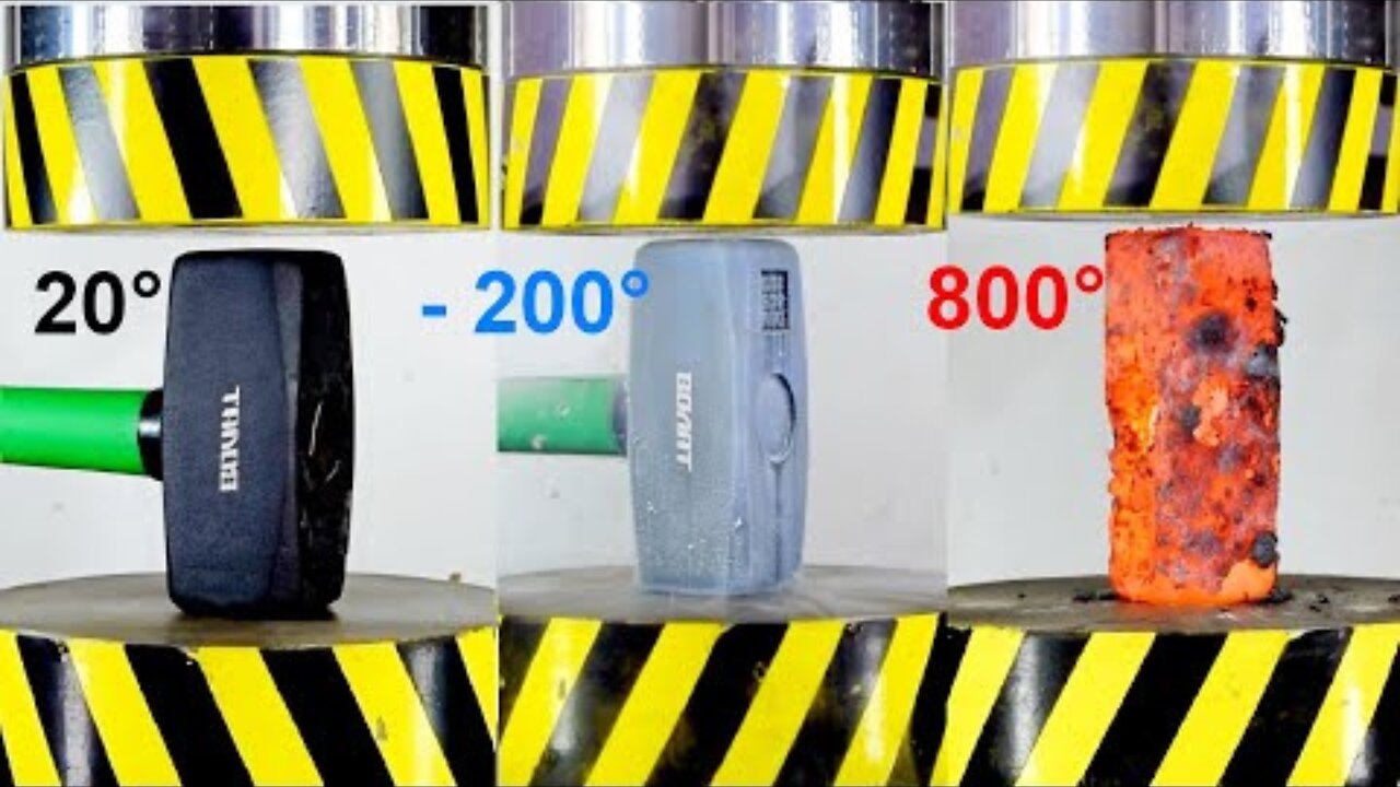 500 TON HYDRAULIC PRESS VS COOLED AND HEATED OBJECTS