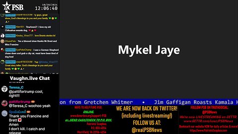 2024-10-20 12:00 EDT - Mykle covering: