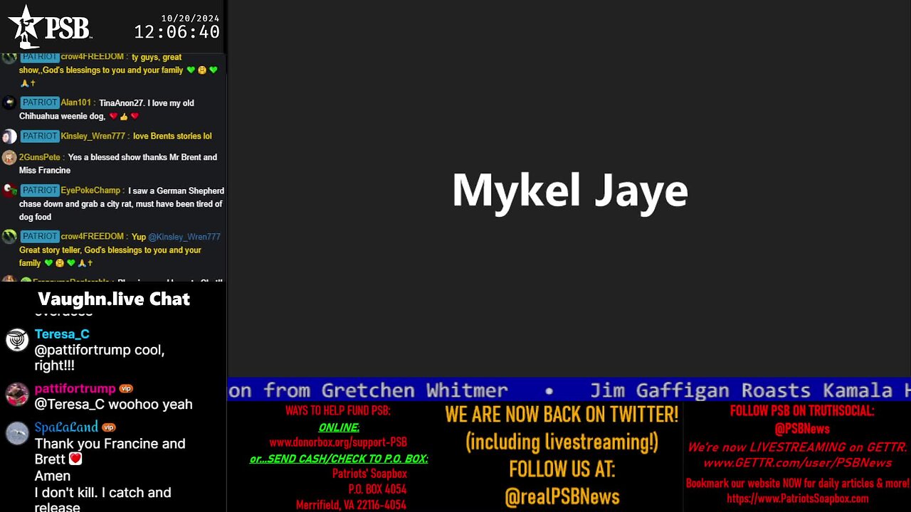 2024-10-20 12:00 EDT - Mykle covering: