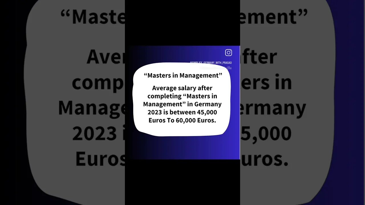 Average Salary after Completing Masters in Management in Germany 2023 | Prasad Botre #shorts