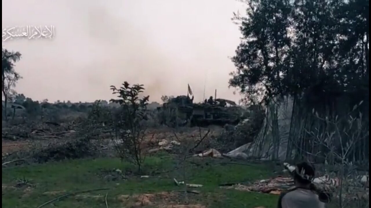 Al-Qassam Mujahideen attacking Israeli vehicles & soldiers in the Bureij camp in central Gaza Strip