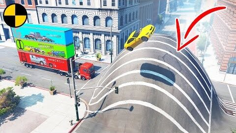 Cars VS Huge Speed bumps 🤪 BeamNG Drive