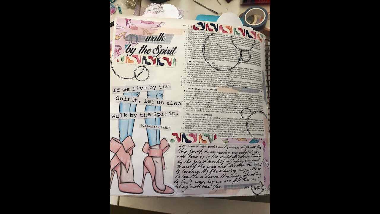 Let's Bible Journal Galatians 5 (from Lovely Lavender Wishes)