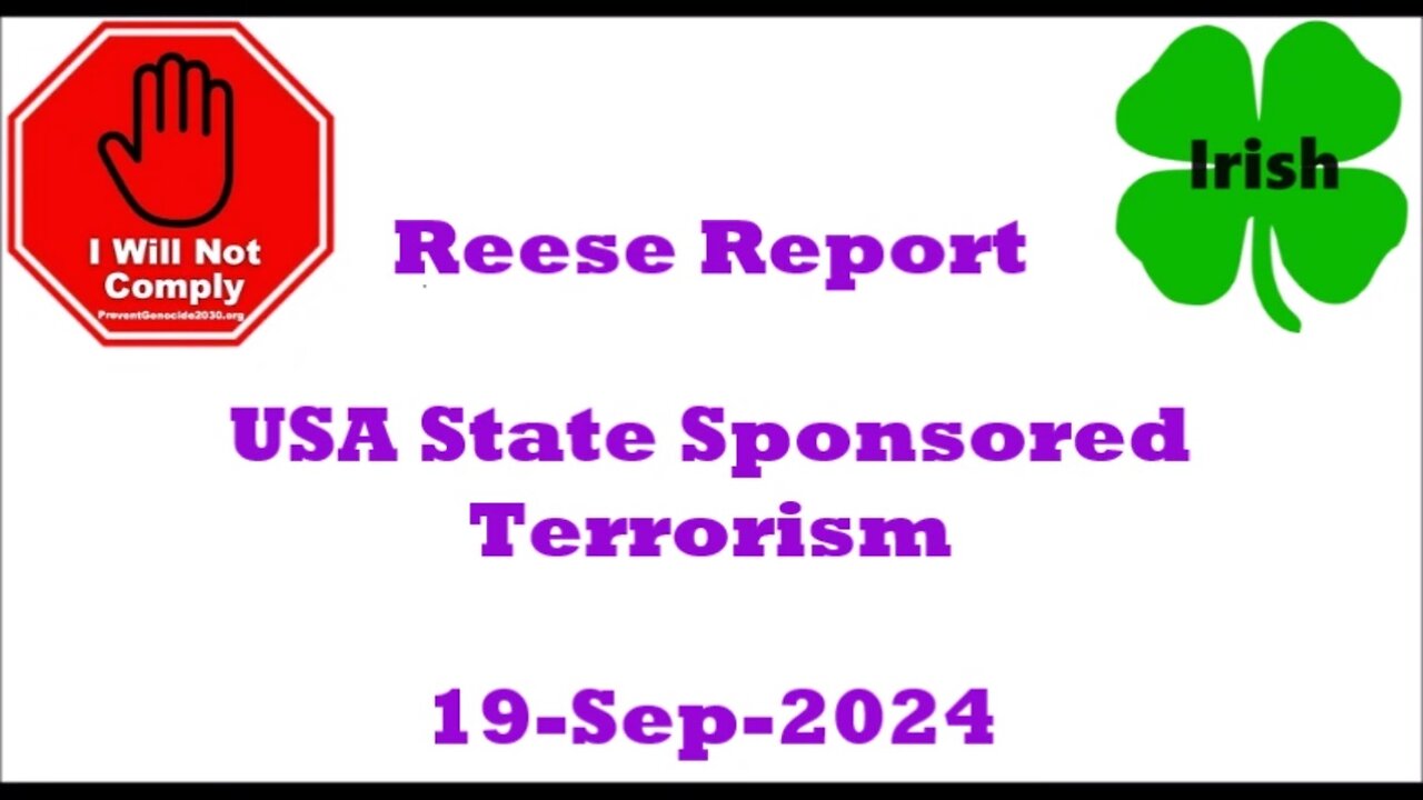 Reese Report USA State Sponsored Terrorism 19-Sep-2024