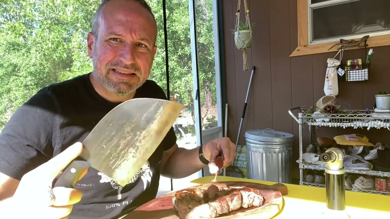 Chuck Steak Cooked on °Cinder Grill, Clean Up of Grill (30 day squats challenge continued)