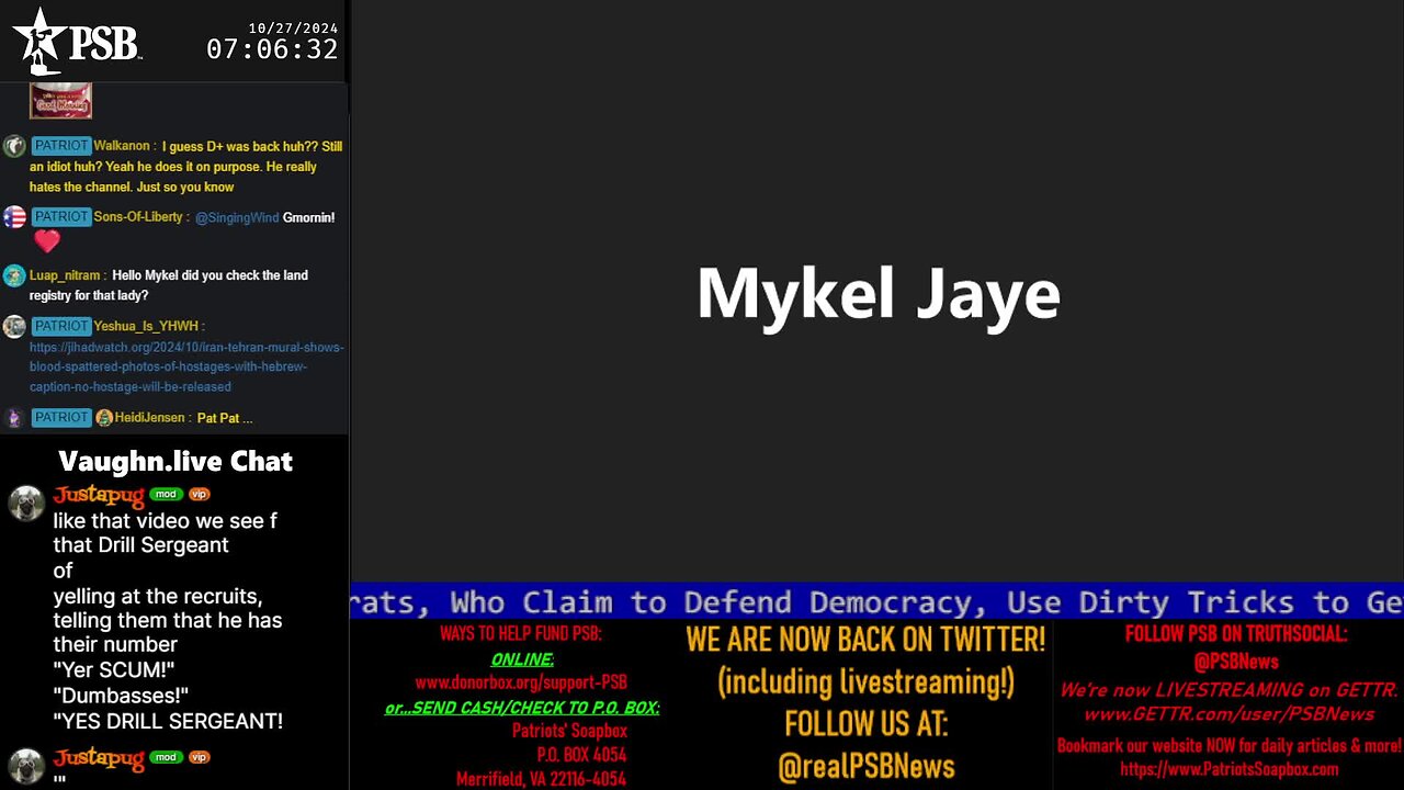 2024-10-27 07:00 EDT - Patriots Soapbox AM: with MykelJaye