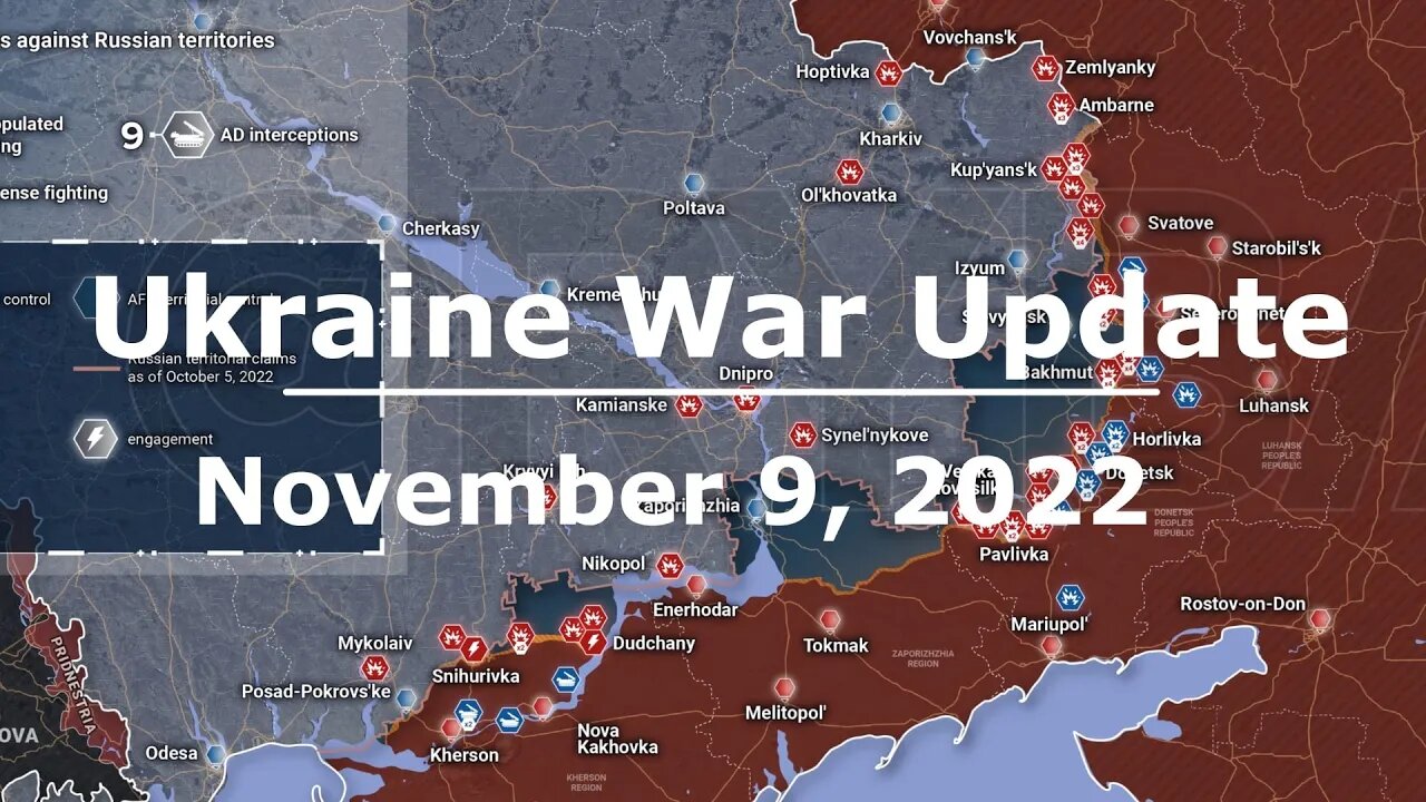 Ukraine Update, Rybar War Map for November 9, 2022, Kherson battle Analysis