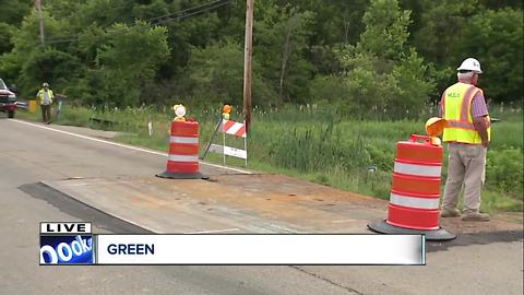 NEXUS pipeline construction puts a hole in the road, traffic closed