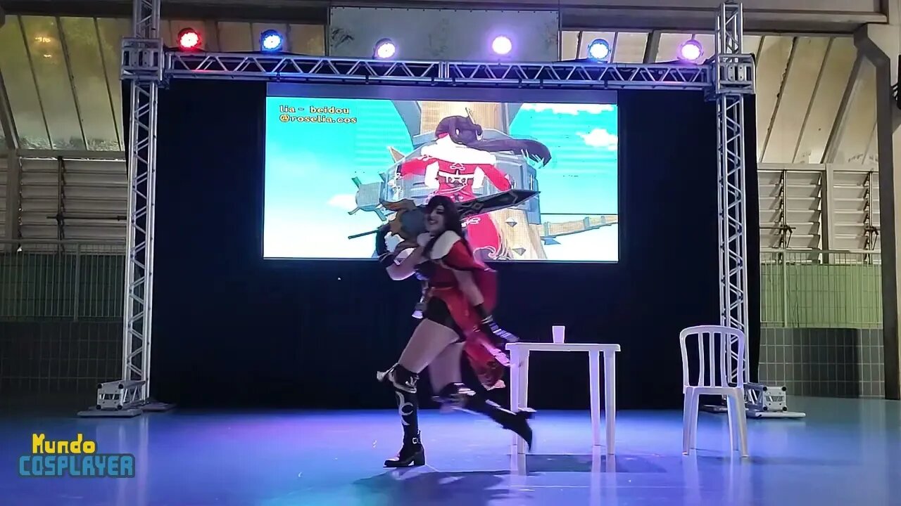 Apresentação Cosplay de BeiDou do jogo Genshin Impact no 27º Campinas Anime Fest (2022)