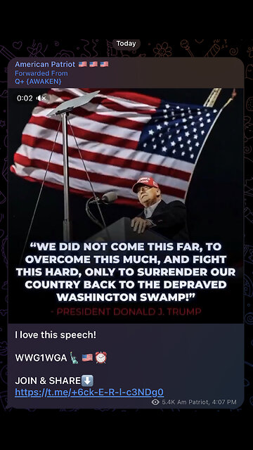 I love this speech! WWG1WGA🗽🇺🇸⏰