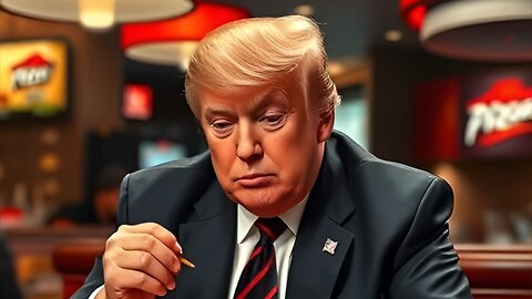 AI art: Donald Trump eating at Pizza Hut