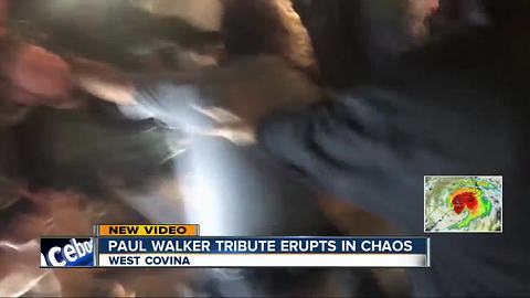 Tribute to late actor Paul Walker turns into chaotic scene