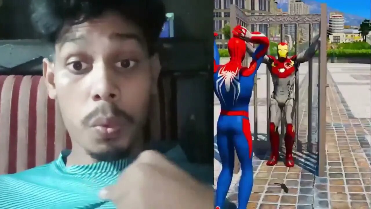 IRON MAN I SEPIDER FINDER I 🤣#youtubevideo #spiderman #gta