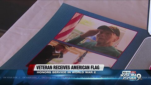 U.S. Congresswoman awards local World War II veteran with American flag