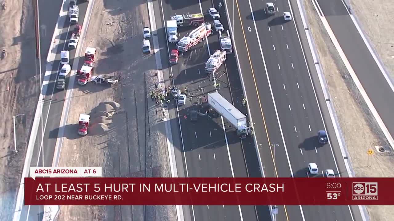 Multiple people injured in crash involving semi-trucks on new Loop 202