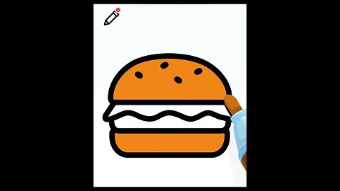 Drawing and Coloring a Delicious Burger 🍔😋 #youtubeshorts #youtube #ytshorts