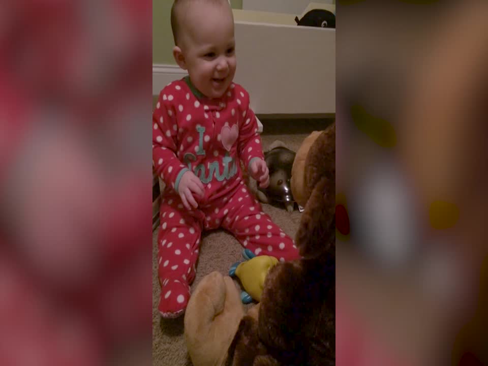 Baby Becomes Best Friends with Stuffed Animal