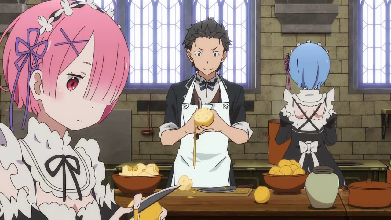 Re:Zero - Subaru helping around the mansion