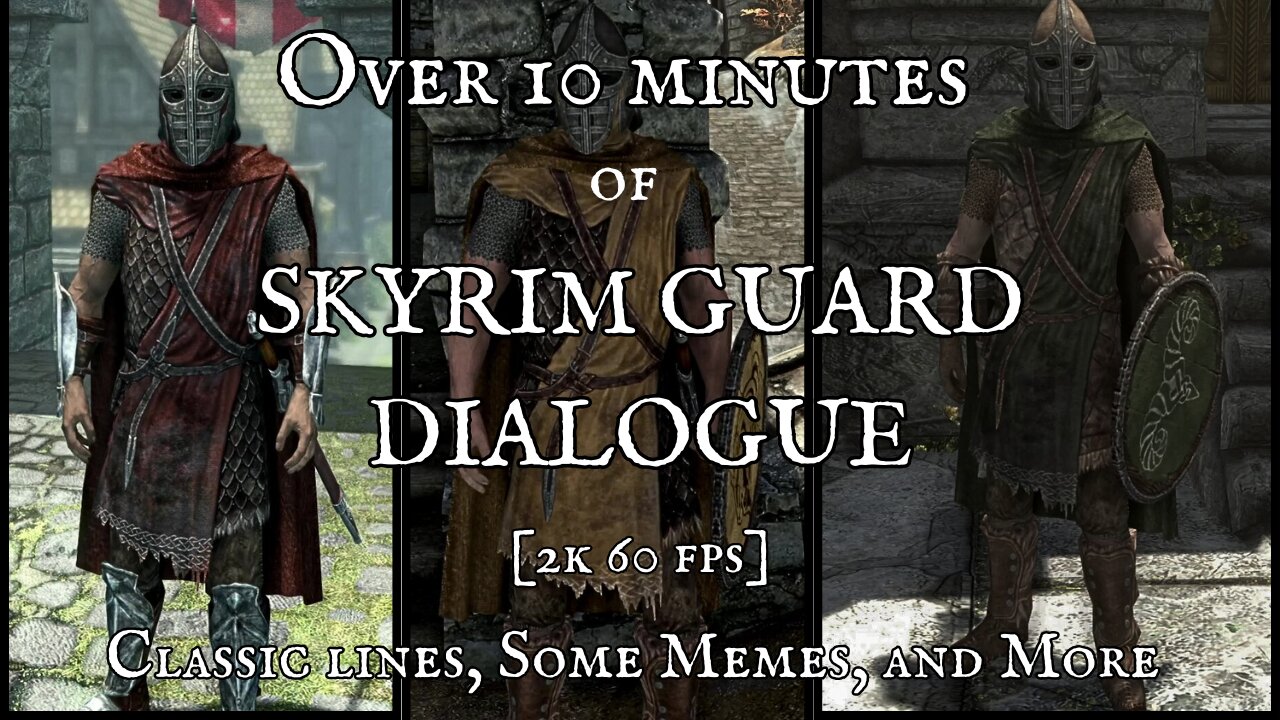 Over 10 Minutes of Skyrim Guard Dialogue - Classic Quotes, Memes and More - Skyrim Funny Quotes