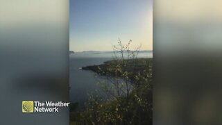 Peaceful views of Kama Bay after a long hike