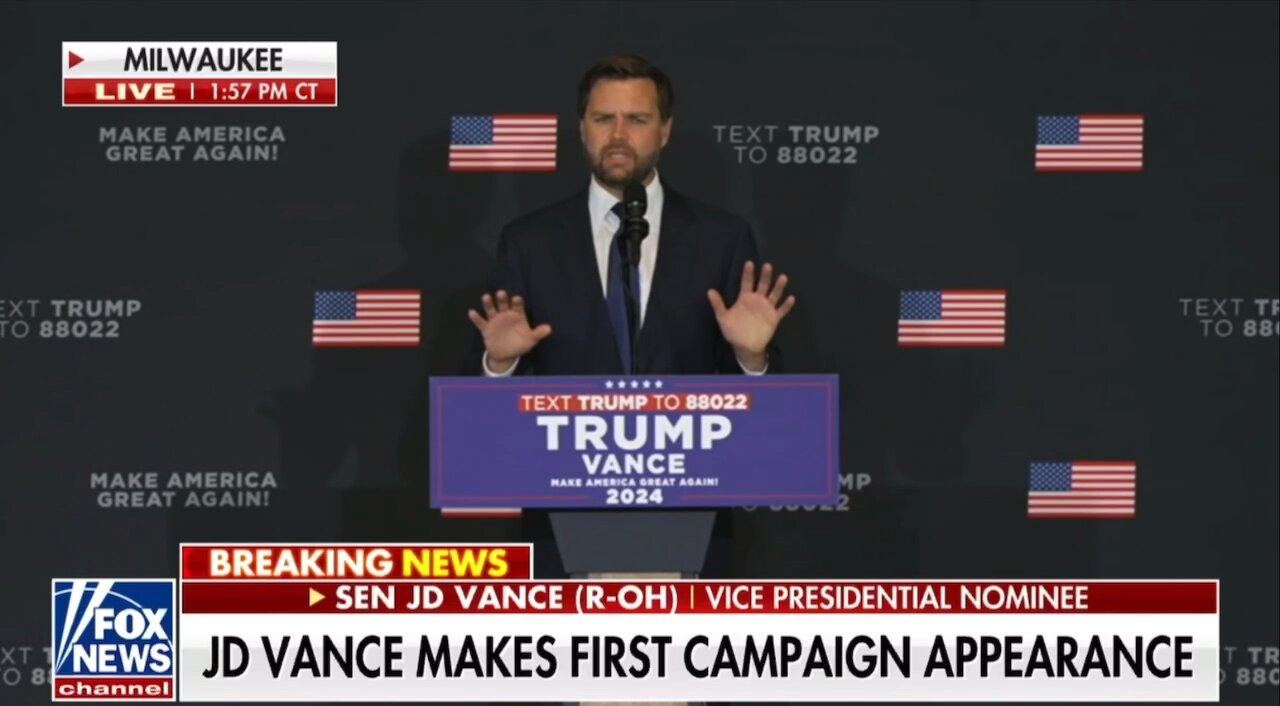 • SEN JD VANCE (R-OH) | VICE PRESIDENTIAL NOMINEE JD VANCE MAKES FIRST CAMPAIGN APPEARANCE 7/17/24