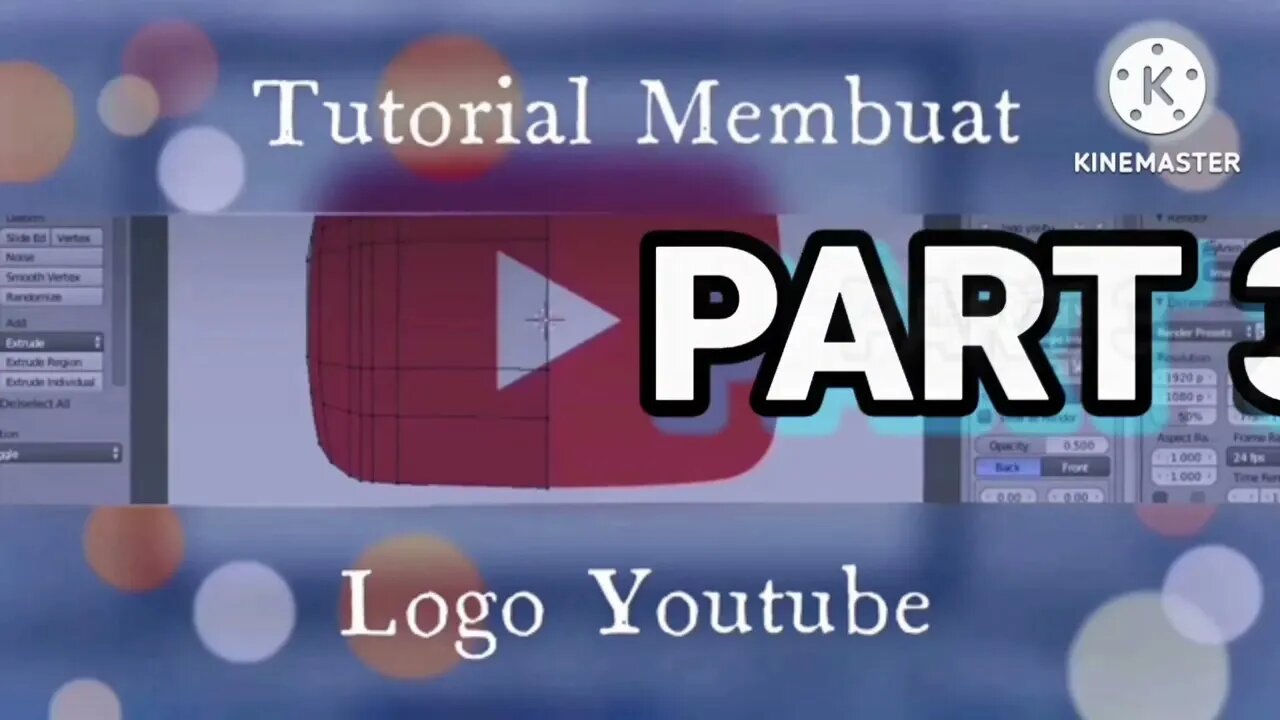 cara membuat logo youtube menggunakan blender 3D PART 3