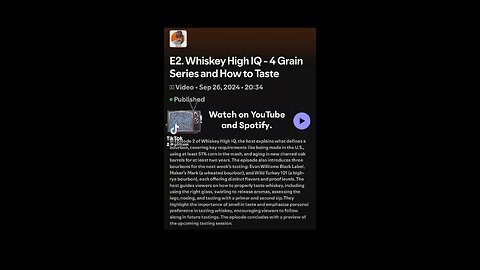 New podcast dropping today! Whiskey High IQ brings you Part 2 of our series