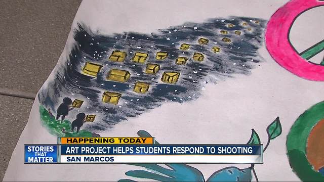 Cal State-San Marcos student paint murals to help heal after latest school shooting