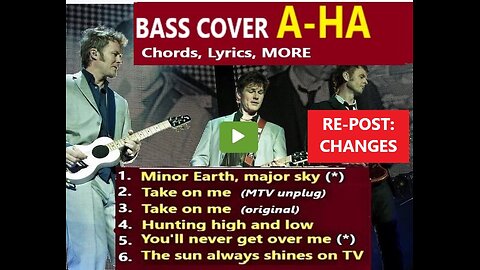 Bass cover A-HA _ Chords, Lyrics, MORE