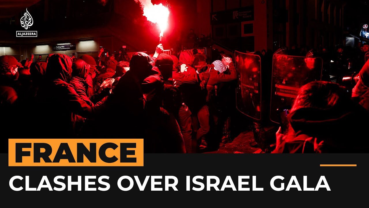 Protests against pro-Israel gala on eve of France-Israel match | Al Jazeera Newsfeed