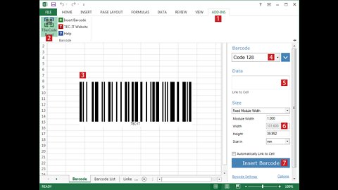 How to create barcodes in Excel