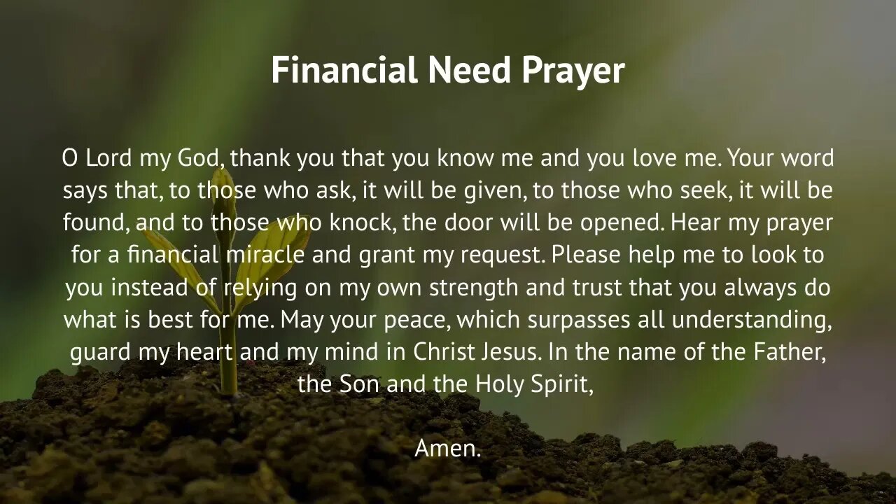 Financial Need Prayer (Prayer for Financial Miracle)