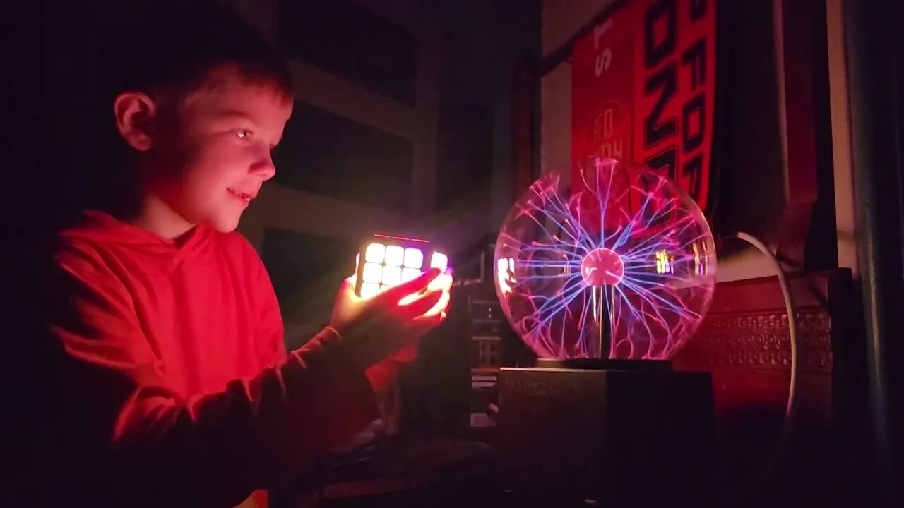 stormageddon and the plasma ball and the dancing cube