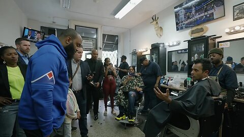 America First: Vivek Ramaswamy Visits a Barbershop in Chicago