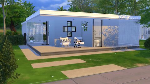 The Sims 4 TINY WHITE HOME Speed Build