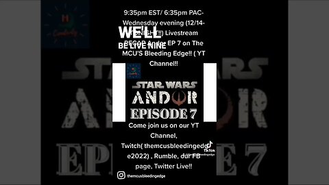 ANDOR EP SEVEN recap Tonight!! Wednesday evening at 9:35pm EST/ 6:35pm PAC, LIVE! #starwars #andor