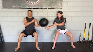 Partner Drills #3 Wall Squat & Lateral Rotation