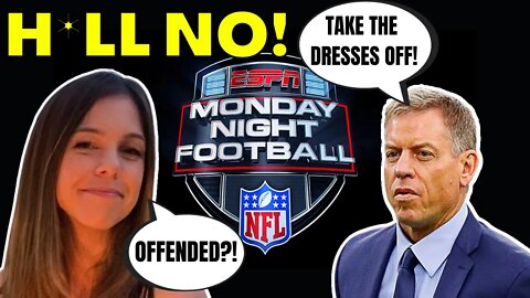 NBC Boston FEMALE Sports Host DESTROYS OUTRAGE Over TROY AIKMAN's NFL MNF "Dresses Off" Comment!