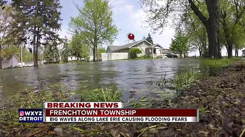 Massive flooding in Monroe County along shoreline