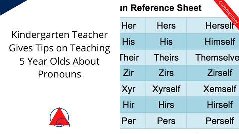 Teaching Kindergarteners About Pronouns... This is Why We Have the Legislation in Florida