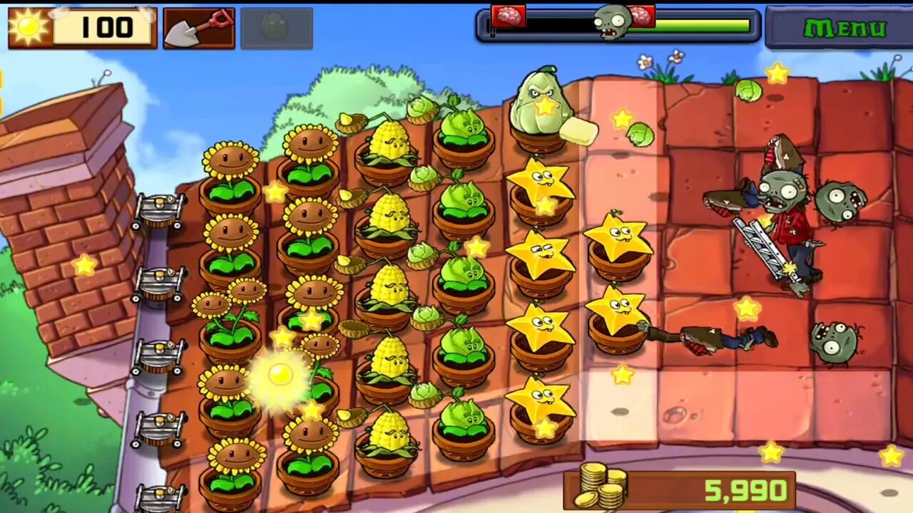 Plants Vs Zombies Roof Level 2 (Two)