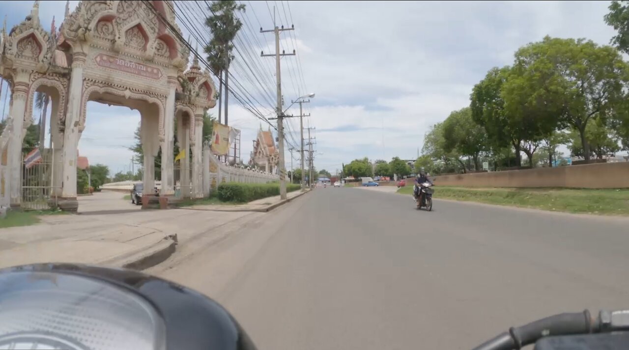 Buriram isan Thailand motorbike commuting.