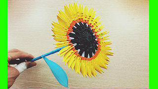 Sunflower - 3D origami Sunflower - origami Tutorial